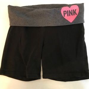 VS Pink Black Yoga shorts